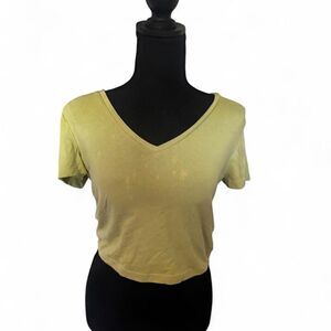 Flawed Wild Fable Light Green V-Neck T-Shirt - Size L